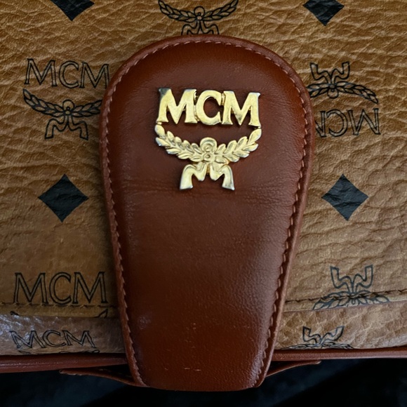 MCM Tan Crossbody Bag with Logo Pattern - Picture 8 of 16